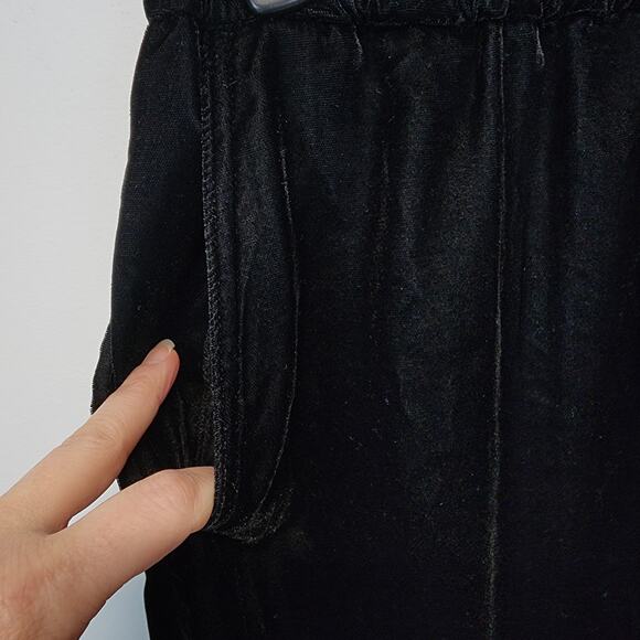 Treasure & Bond Black Velvet Pants Size XXS Elastic Waist Pull On Stretch Luxe - Picture 5 of 10